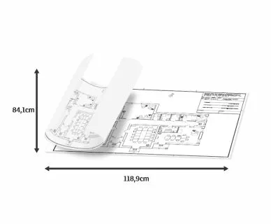 Projeto Arquitetônico · Apergaminhado 75g · Formato A0 personalizado com a sua marca