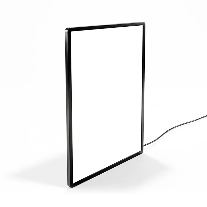 Quadro Iluminado · Estrutura de Alumínio, Vidro e Led personalizado com a sua marca