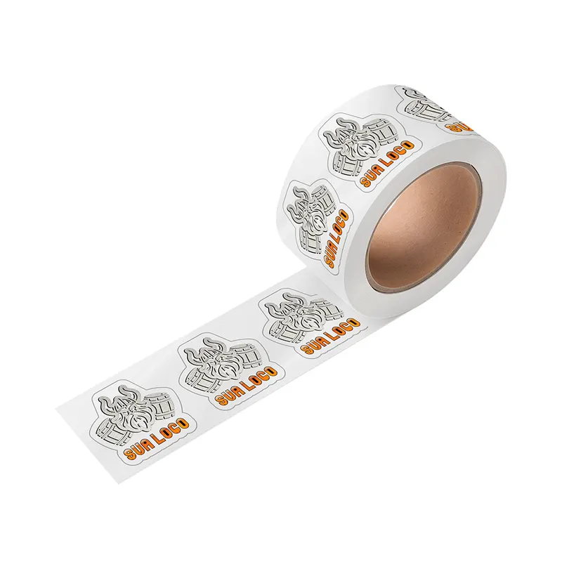 Rótulos em Bobina para Frios e Congelados · Bopp Branco com Hotstamping personalizado com a sua marca