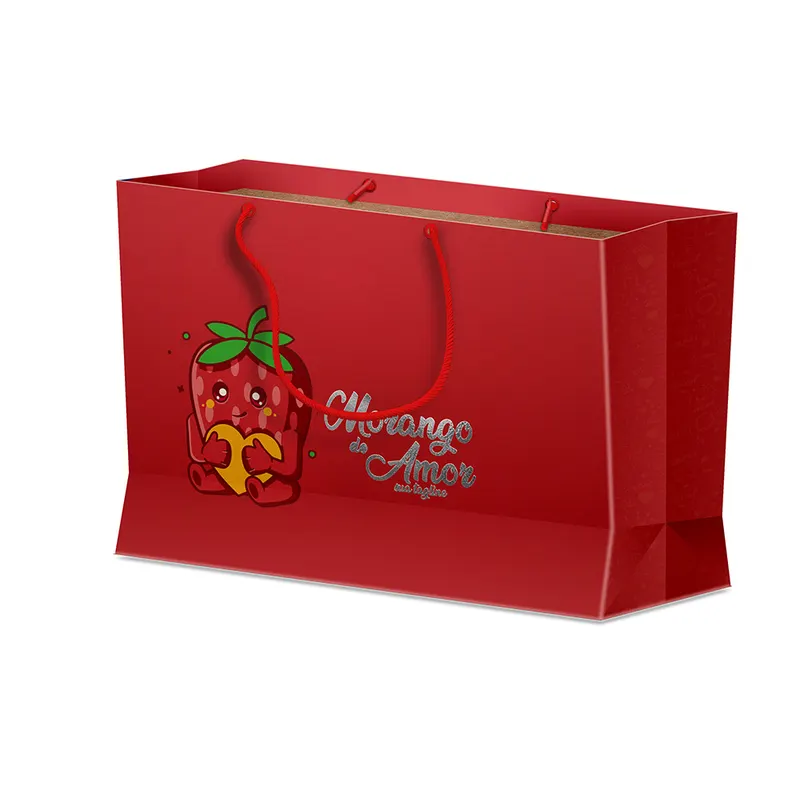 Sacolas · Duplex 191g · Branco com Hotstamping · Média Horizontal personalizado com a sua marca