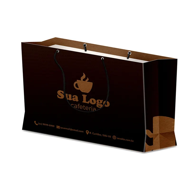 Sacolas · Duplex 191g · Grande Horizontal personalizado com a sua marca