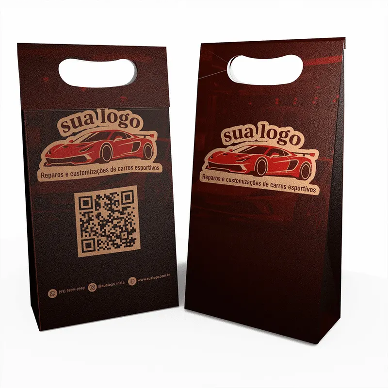 Sacolas · Duplex 210g · Boca Palhaço Vertical personalizado com a sua marca