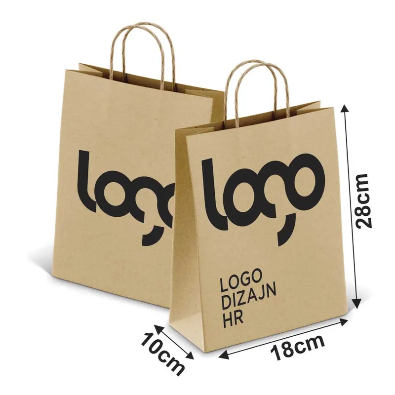 Sacolas · Kraft com Alça 80g personalizado com a sua marca