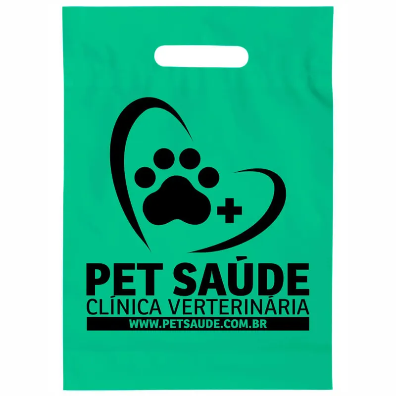 Sacolas · Plásticas · Boca Vazada · Verde Água personalizado com a sua marca