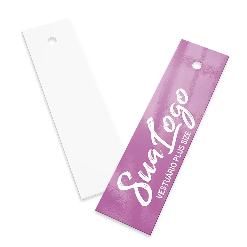 Tags Padrão Furo · Couchê 300g personalizado com a sua marca