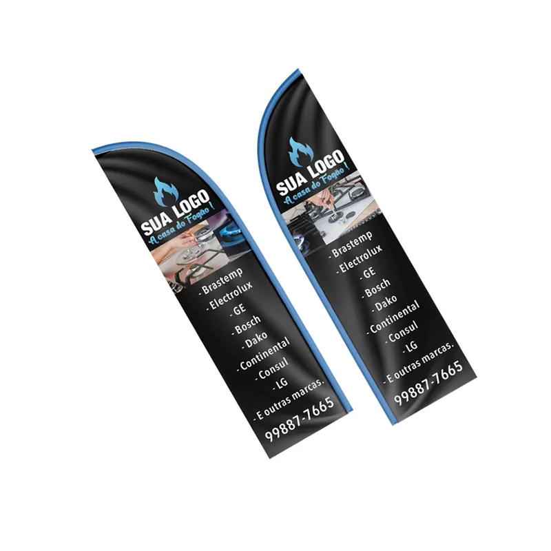 Wind Banner · Bandeira Avulsa · Tecido Oxford · G · Modelo Faca personalizado com a sua marca