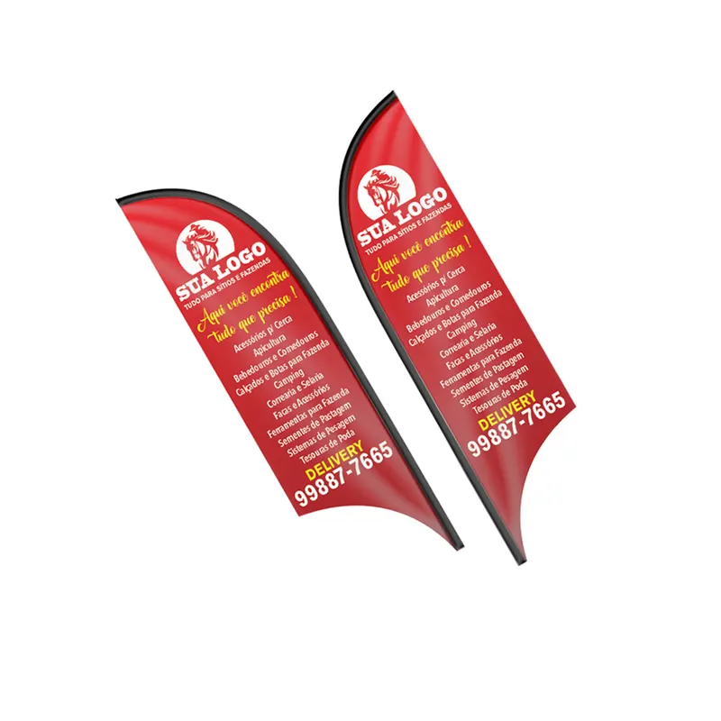 Wind Banner · Bandeira Avulsa · Tecido Oxford · G · Modelo Vela personalizado com a sua marca