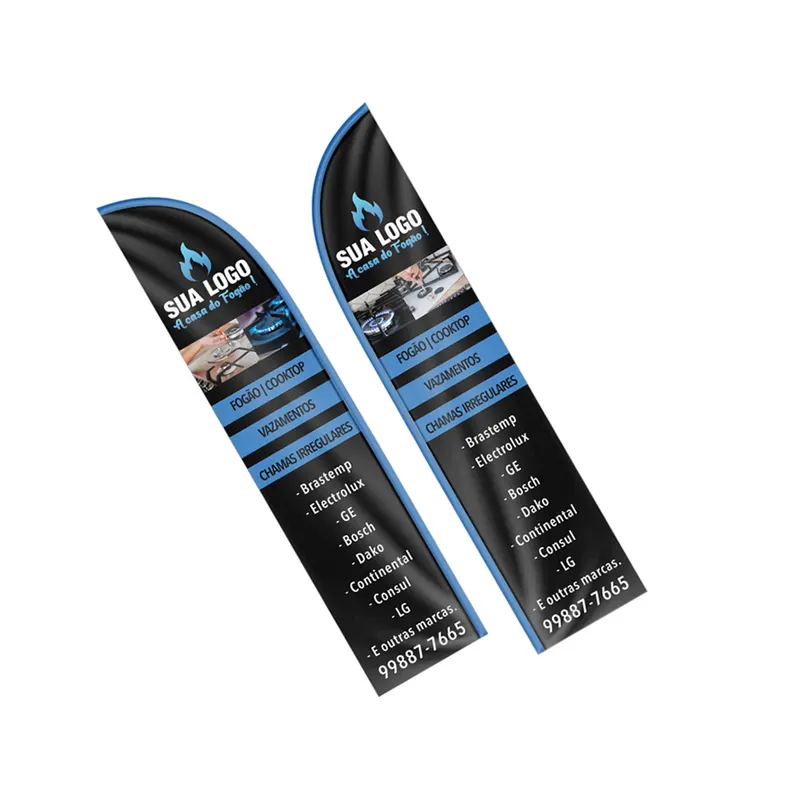 Wind Banner · Bandeira Avulsa · Tecido Oxford · Gg · Modelo Faca personalizado com a sua marca