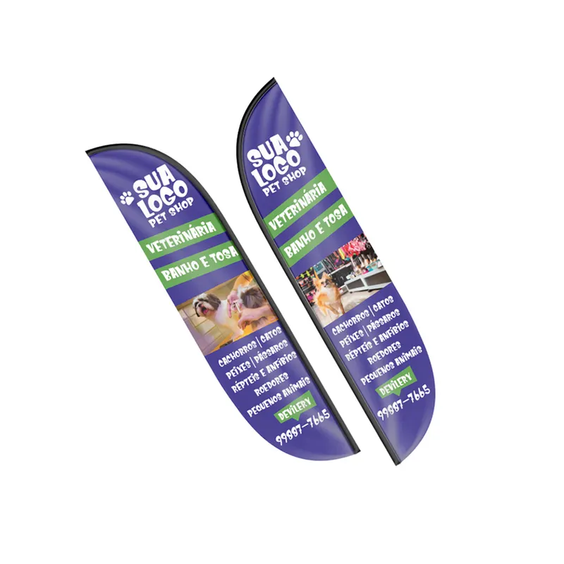 Wind Banner · Bandeira Avulsa · Tecido Oxford · Gg · Modelo Pena personalizado com a sua marca