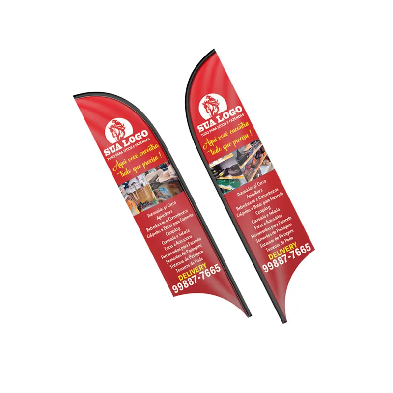 Wind Banner · Bandeira Avulsa · Tecido Oxford · Gg · Modelo Vela personalizado com a sua marca