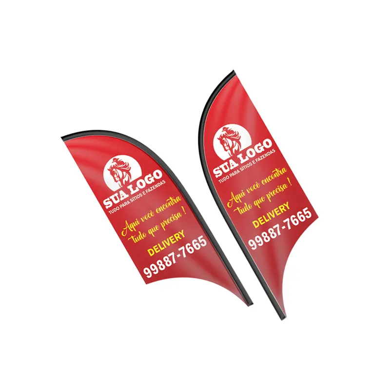 Wind Banner · Bandeira Avulsa · Tecido Oxford · Modelo Vela personalizado com a sua marca