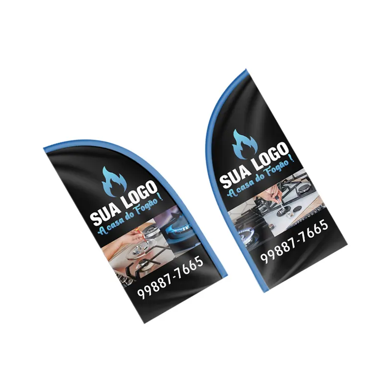 Wind Banner · Bandeira Avulsa · Tecido Oxford · P · Modelo Faca personalizado com a sua marca