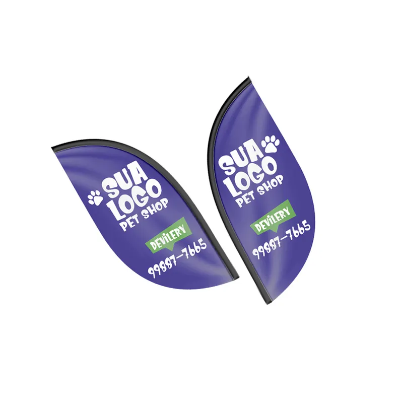 Wind Banner · Bandeira Avulsa · Tecido Oxford · P · Modelo Pena personalizado com a sua marca
