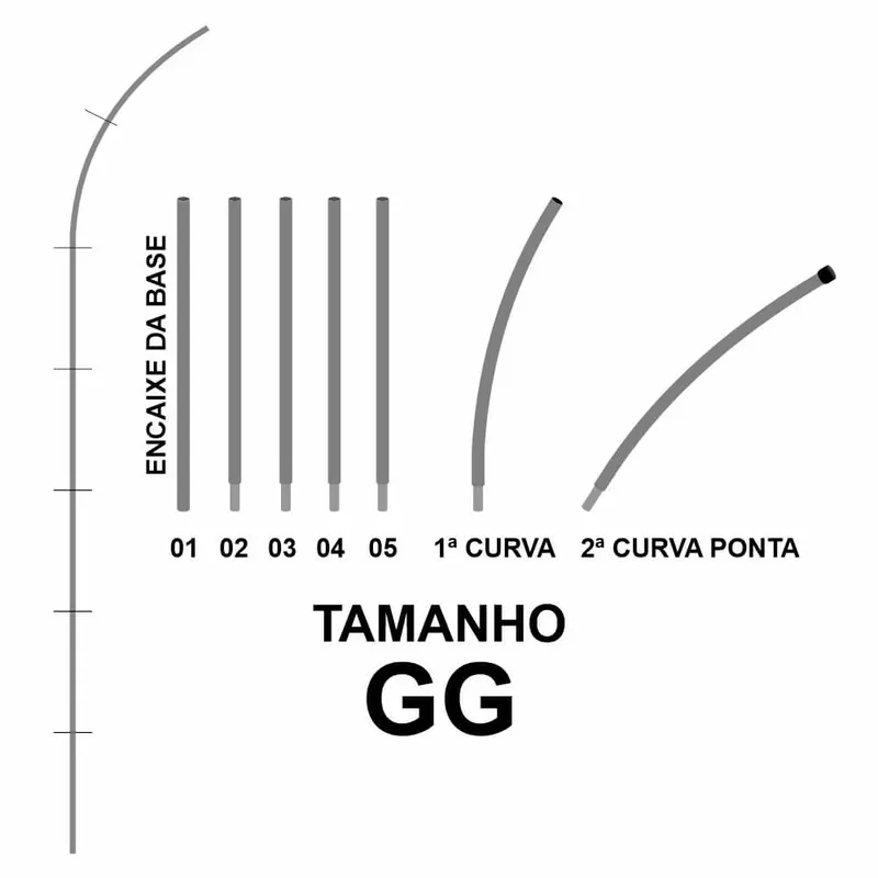 Wind Banner · Peças · Hastes · Faca, Pena e Vela · G personalizado com a sua marca