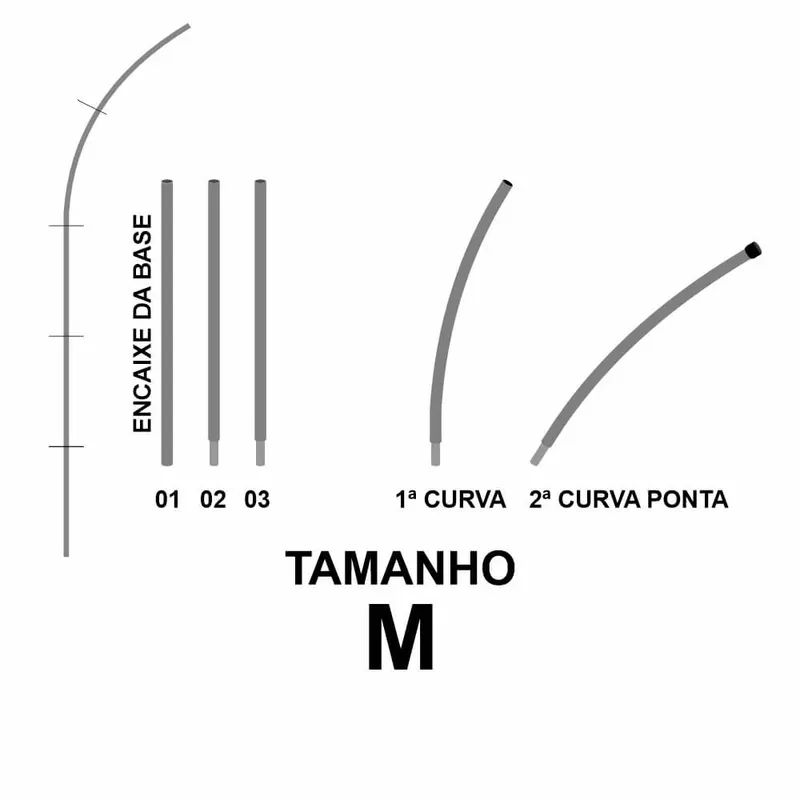 Wind Banner · Peças · Hastes · Faca, Pena e Vela · M personalizado com a sua marca