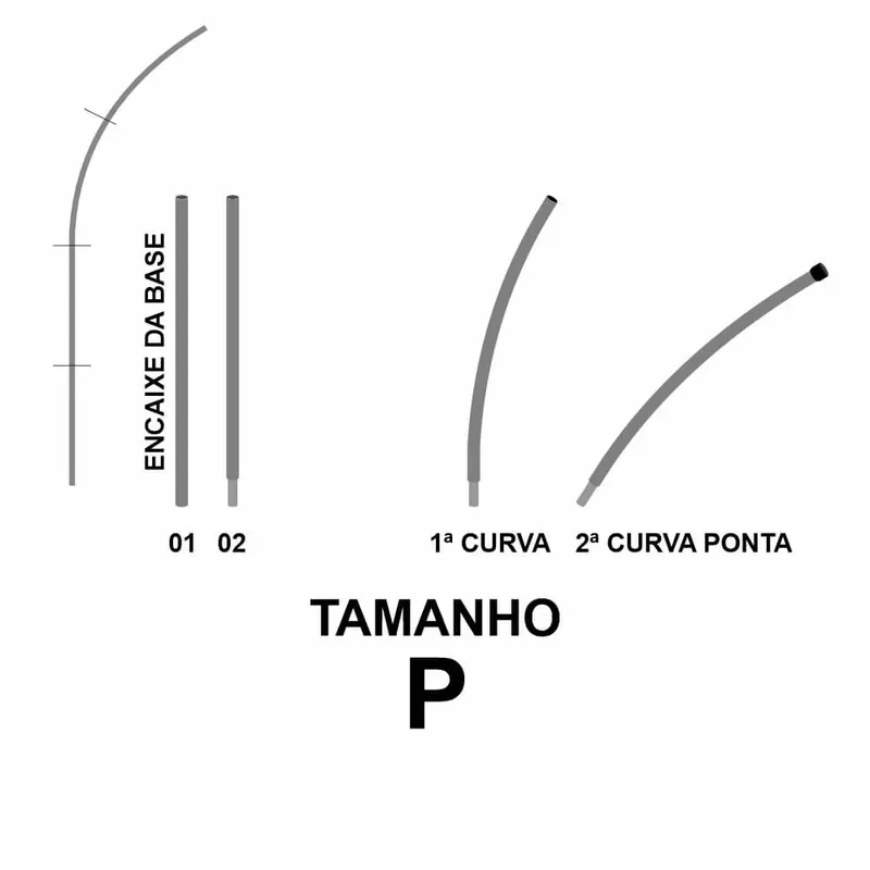 Wind Banner · Peças · Hastes · Faca, Pena e Vela · P personalizado com a sua marca