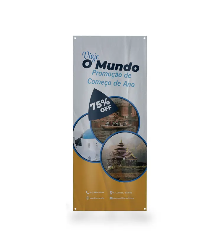 X Banner Ou Indoor · Bandeira Avulsa · Tecido Oxford personalizado com a sua marca